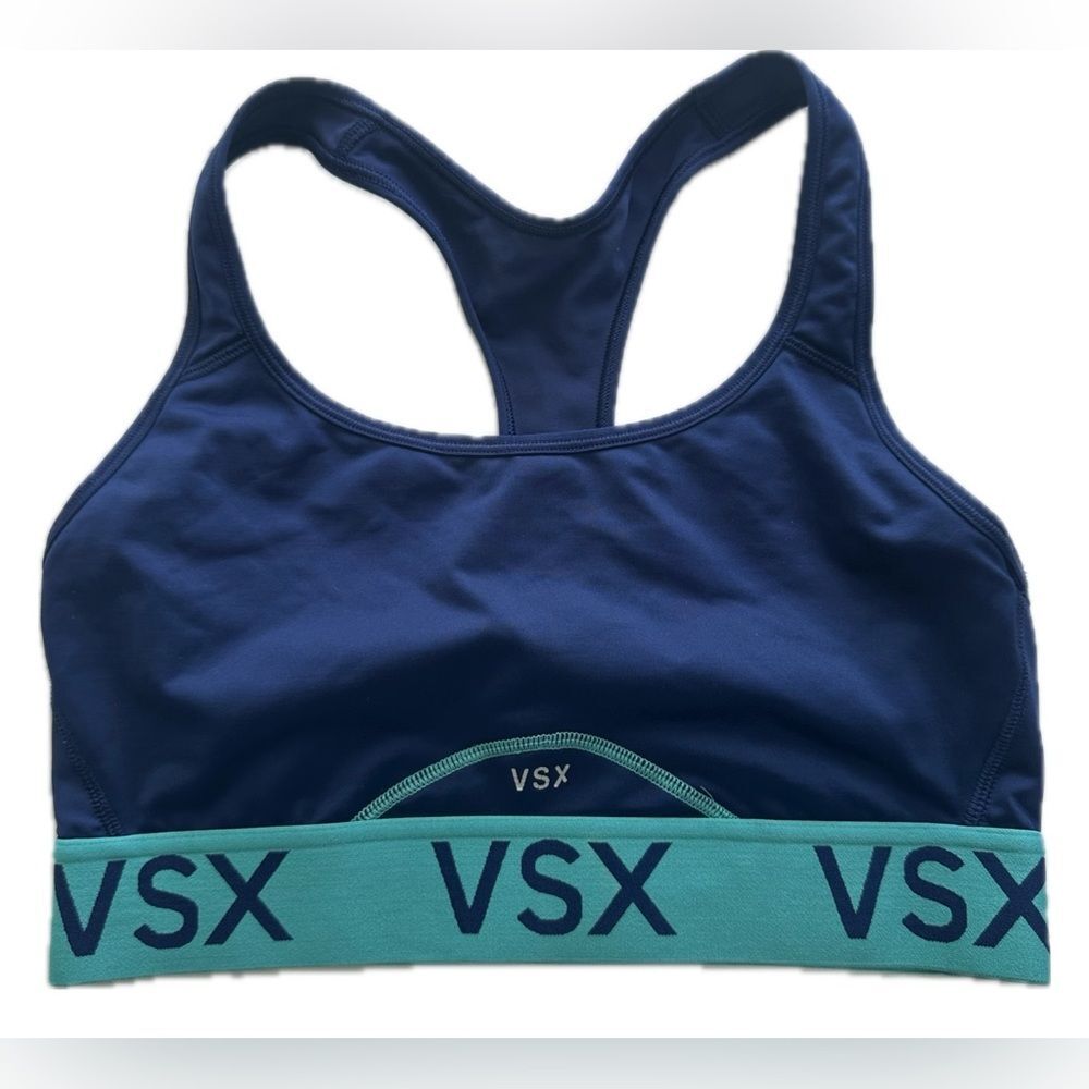 Victoria's Secret VSX Navy Racerback Thick Elastic Incredible Sports Bra S